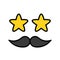 Disguise glasses vector, Summer party related filled icon