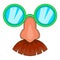 Disguise mask icon, cartoon style