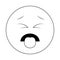Disgust chat emoticon in black and white