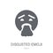 Disgusted emoji icon. Trendy Disgusted emoji logo concept on white background from Emoji collection