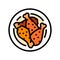 dish chicken fried color icon vector illustration