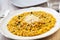 Dish of delicious saffron risotto, Italian Food
