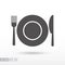 Dish fork and knife - flat icon