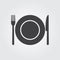 Dish fork and knife - vector icon