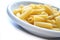 Dish of pasta maccheroni rigat