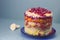 The dish is prepared in layers of salted herring, potatoes, beet