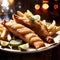 Dish of traditional British fish and chips, batter fried seafood