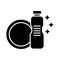 Dish washing - dishwashing detergent icon, vector illustration, black sign