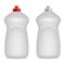 Dish washing liquid or shampoo bottle realistic mock up. Red and gray caps. Empty place for label design. 3D