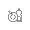 Dish washing liquid soap line icon