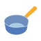 Dishes. A saucepan with a long handle