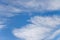 Disheveled fringed clouds during a strong wind with hurricane fo