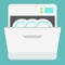 Dishwasher flat icon, kitchen and appliance