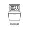 Dishwasher line icon. Household appliances