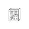 Dishwasher line icon. Household appliances symbol. Vector sign for web graphic.