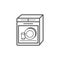 Dishwasher line icon. Household appliances symbol. Vector sign for web graphic.