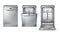 Dishwasher Machine Grey Set