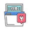 dishwasher repair color icon vector illustration