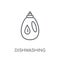 dishwashing detergent linear icon. Modern outline dishwashing de