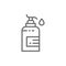 Disinfectant dispenser, liquid soap, hand cream line icon.