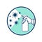 Disinfectant Spray on Coronavirus Icon Retro