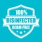 Disinfected shield icon, antibacterial protection