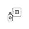 Disinfecting light switch line icon