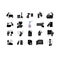 Disinfection black glyph icons set on white space