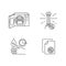 Disinfection equipment pixel perfect linear icons set