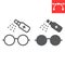 Disinfection eyeglasses line and glyph icon, hygiene and disinfection, cleaning eyeglasses sign vector graphics