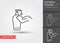 Disinfection. Hand sanitizer bottle icon, washing gel. Line illustration with editable stroke