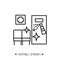 Disinfection in hospitals line icon. Sanitizing doctors cabinet. Isolated vector illustration.