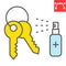 Disinfection keys color line icon, hygiene and disinfection, cleaning keys sign vector graphics, editable stroke filled