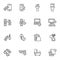 Disinfection related line icons set