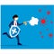 Disinfection spraying worker to eradicate corona virus covid 19 Vector Illustration .people Fight, Defeat, Protect virus concept.