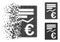 Disintegrating Dotted Halftone Euro Report Icon