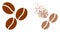 Disintegrating Dotted and Original Coffee Beans Icon