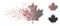 Disintegrating Pixel Halftone Maple Leaf Icon