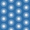 Disk mandala wheel blue seamless pattern, symmetrical colored textile design