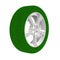 Disk wheel from grass. Isolated 3D