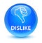 Dislike glassy cyan blue round button