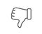 Dislike hand line icon. Thumbs down finger sign. Vector