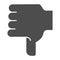 Dislike hand solid icon. Thumb down vector illustration isolated on white. Unlike hand gesture glyph style design