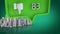 Dislike icon with increasing numbers on green speech bubble over 3d city model on green background