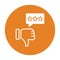 Dislike, negative review icon logo