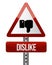 Dislike warning road sign illustration design