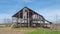 dismantled old barn on farmland