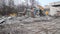 Dismantling of the monument Dnieper Ukraine meteor