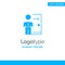 Dismissal, Employee, Exit, Job, Layoff, Person, Personal Blue Solid Logo Template. Place for Tagline