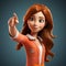 Disney Junior Cartoon Character Jessica Pointing In Photorealistic Style